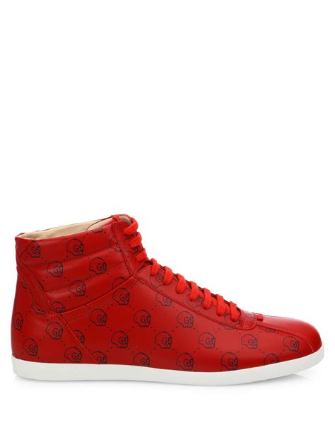 gucci ghost sneaker red|Gucci red web sneakers.